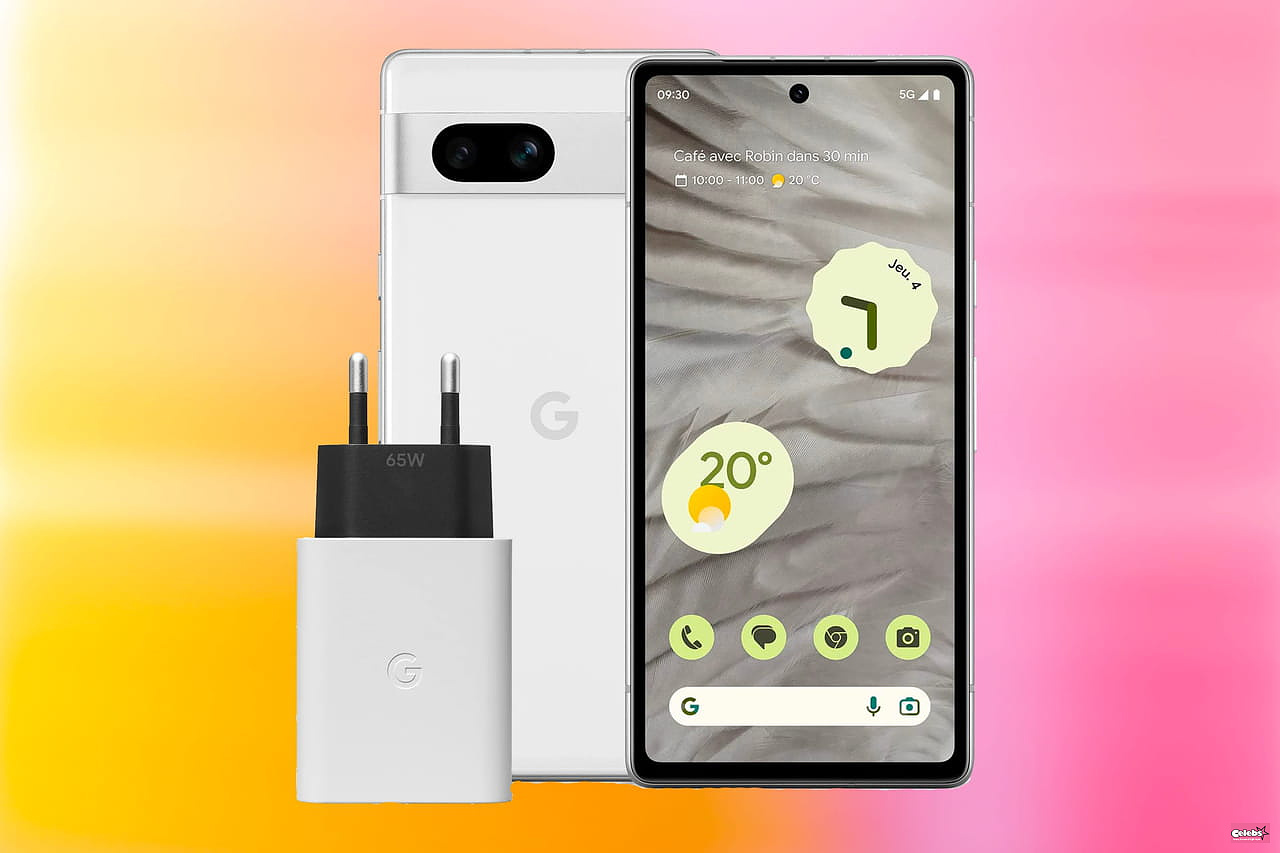 An official charger offered for the purchase of the Google Pixel 7a