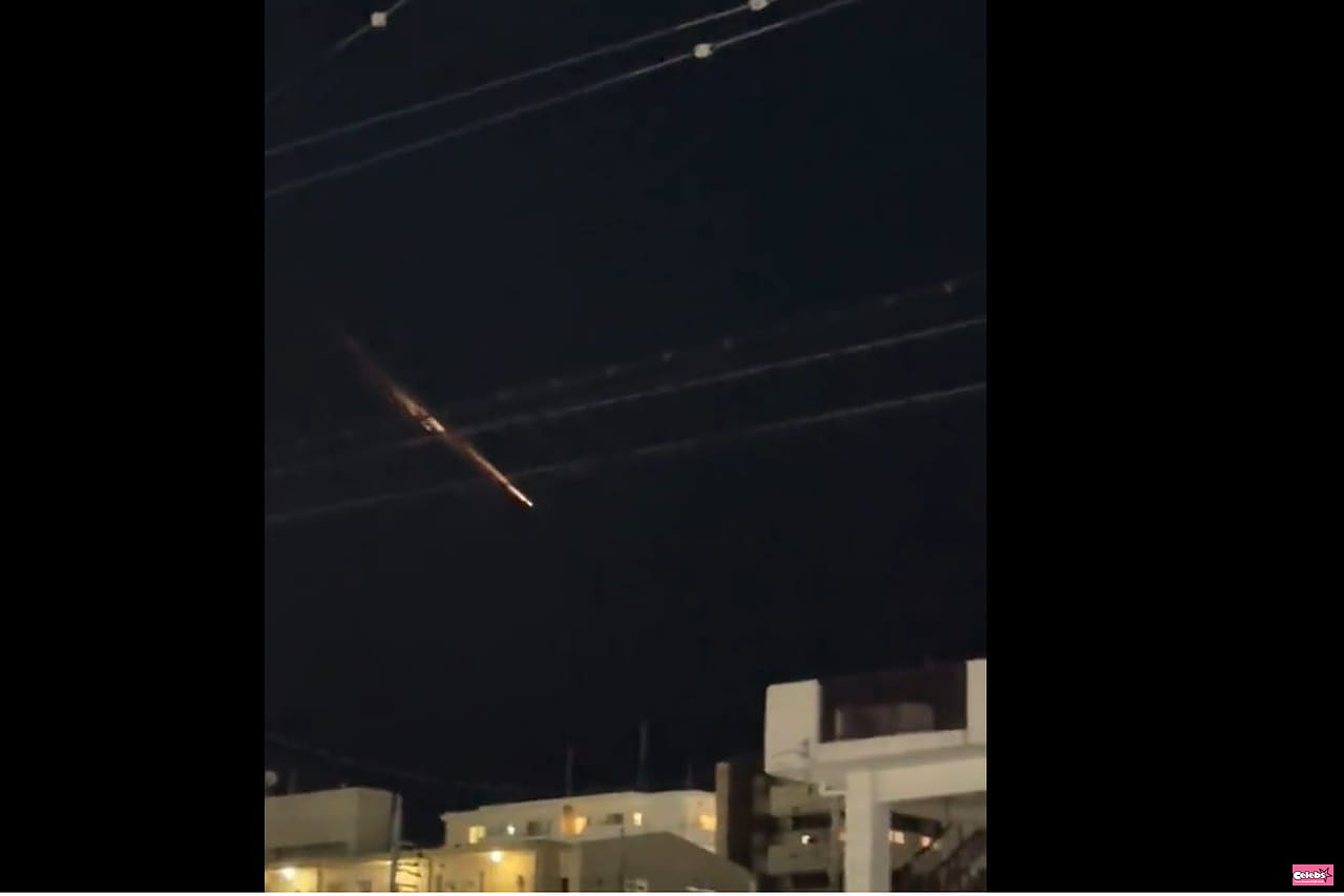 A burning rocket seen in the night sky? What the pictures show