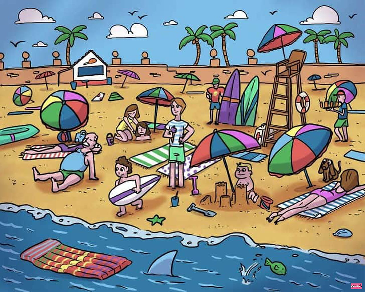 A tiny beach ball is well hidden in this image, unearth it and show your observation skills