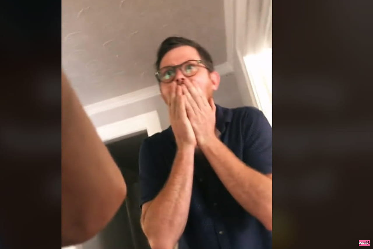He learns that his wife is pregnant after 15 years of infertility, his reaction is overwhelming