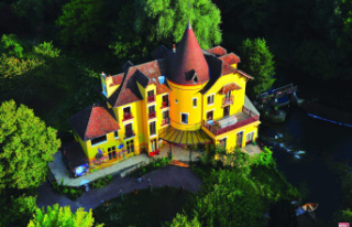 This colorful house located an hour from Paris is...