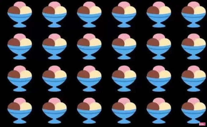 You have an excellent IQ if you find the ice cream different from the others in this picture